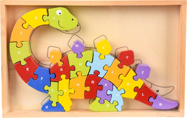 11" X 7" Wooden Dinosaur Letter Puzzle