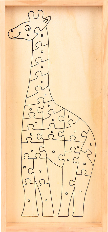 14" X 6.5" Wooden Giraffe Letter Puzzle
