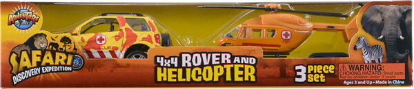 Safari Diecast 4 X 4 Rover And Helicopter