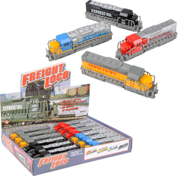 7" Die-cast Pull Back Freight Train 12/ Display