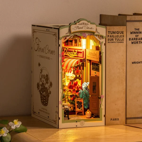 robotime floral corner booknook