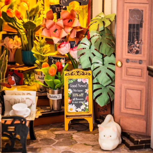 robotime floral corner booknook