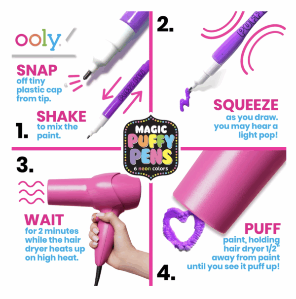 ooly puffy neon pens