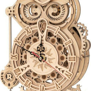 Mechanical Wood Models; Owl Clock