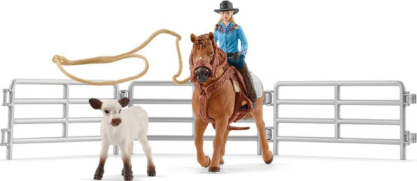 schleich Cowgirl Team Roping Fun