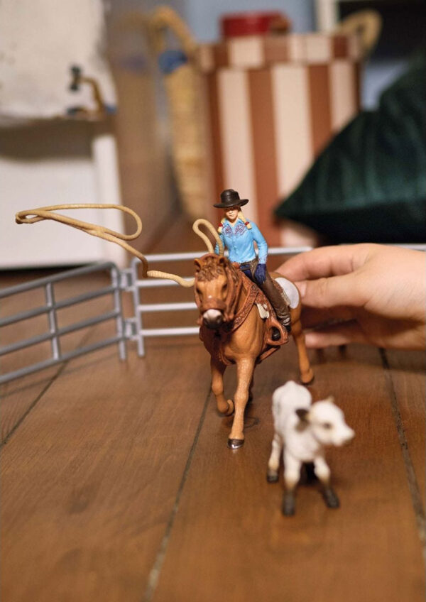 schleich Cowgirl Team Roping Fun