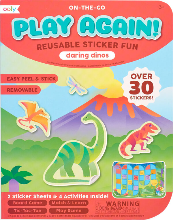 Play Again Reusable Stickers Daring Dinos