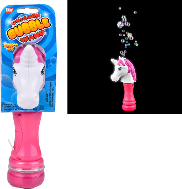 8" Unicorn Light-Up Bubble Wand