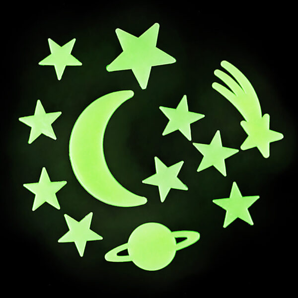 Glow In Dark Star and Moon Stick Ons