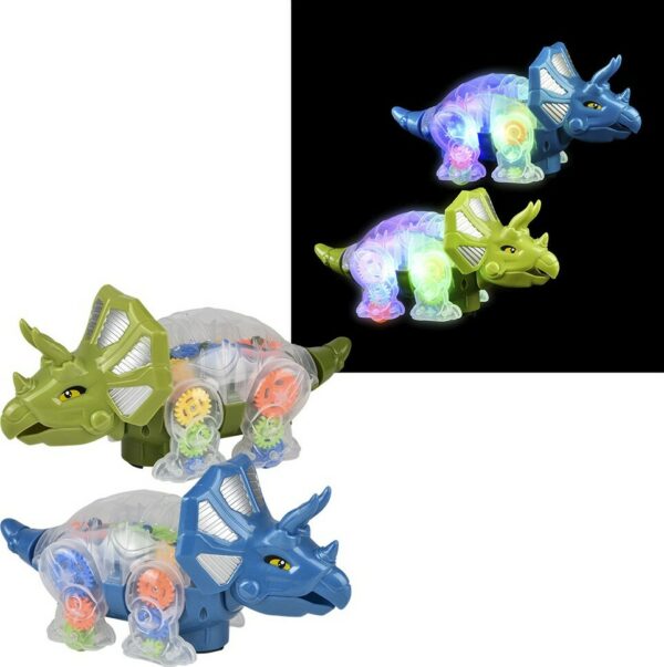 9.25" Light-Up Gear Triceratops (assortment - sold individually)