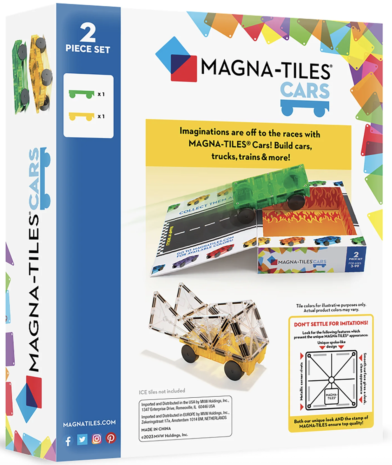 magna tiles cars 2 pc set