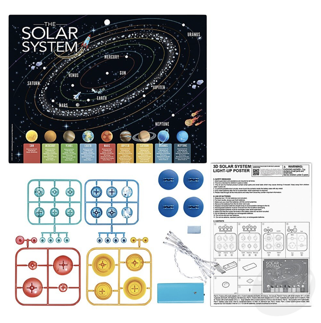 3d solar system light up poster