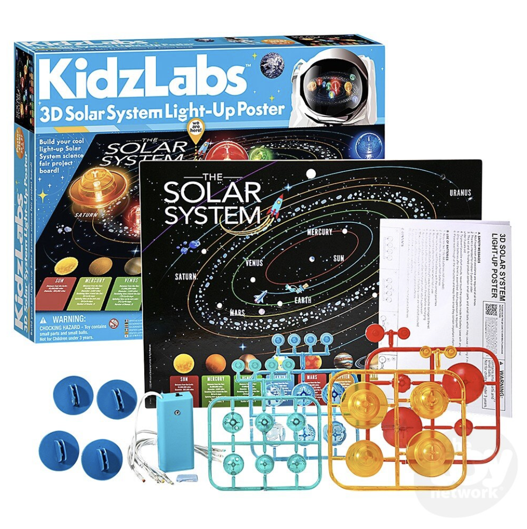 3d solar system light up poster