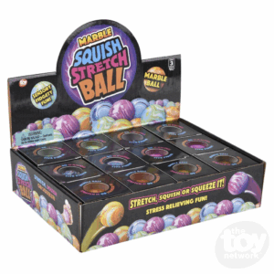toy network 2.33" squish stretch marbelized ball
