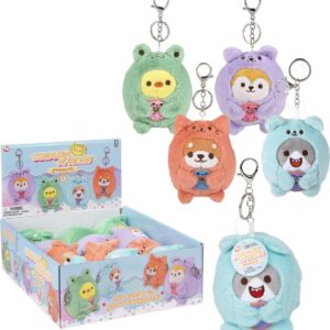 4" Plush Dressed Animals Backpack Clip on