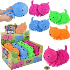 7" Shaggy Puffer Cat (assorted)